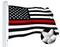 G128 - Thin Red Line Flag Embroidered 2x3 FT Heavy Duty 220GSM Tough Spun Polyester U.S. American Flag Brass Grommets Honoring Fire Fighters and EMTs Black White and Red US Flag